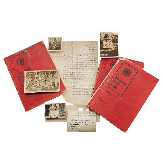 Journals, photographs and employment reference belonging to Sister Evelyn Percy Wright, 1917-1920 