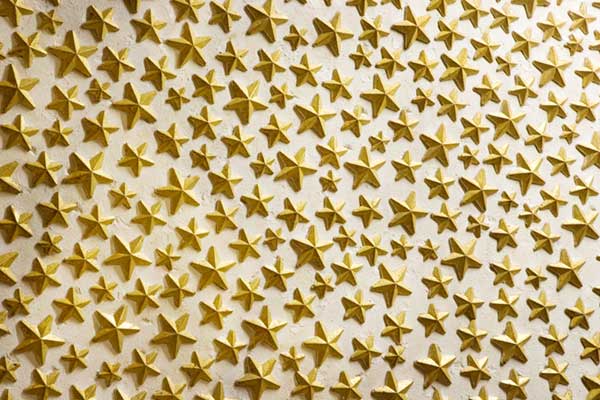 Stars on the ceiling of the Memorial's dome of Stars