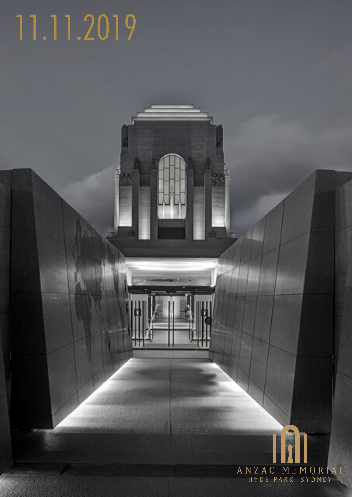Remembrance Day program cover featuring the Cascade and entrance to the Centenary Extension