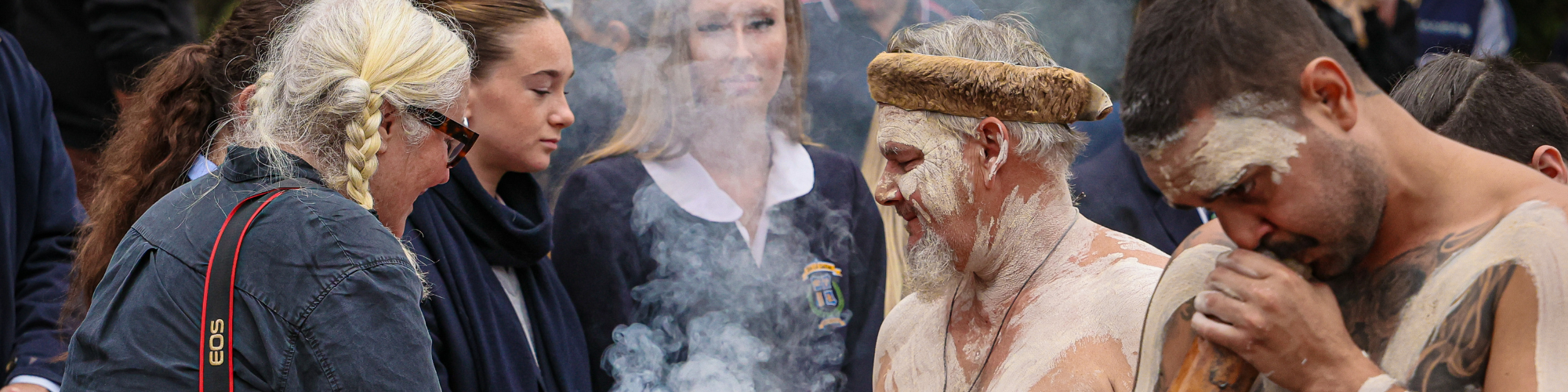 The smoking ceremony as part of the Indigenous Veterans Commemoration