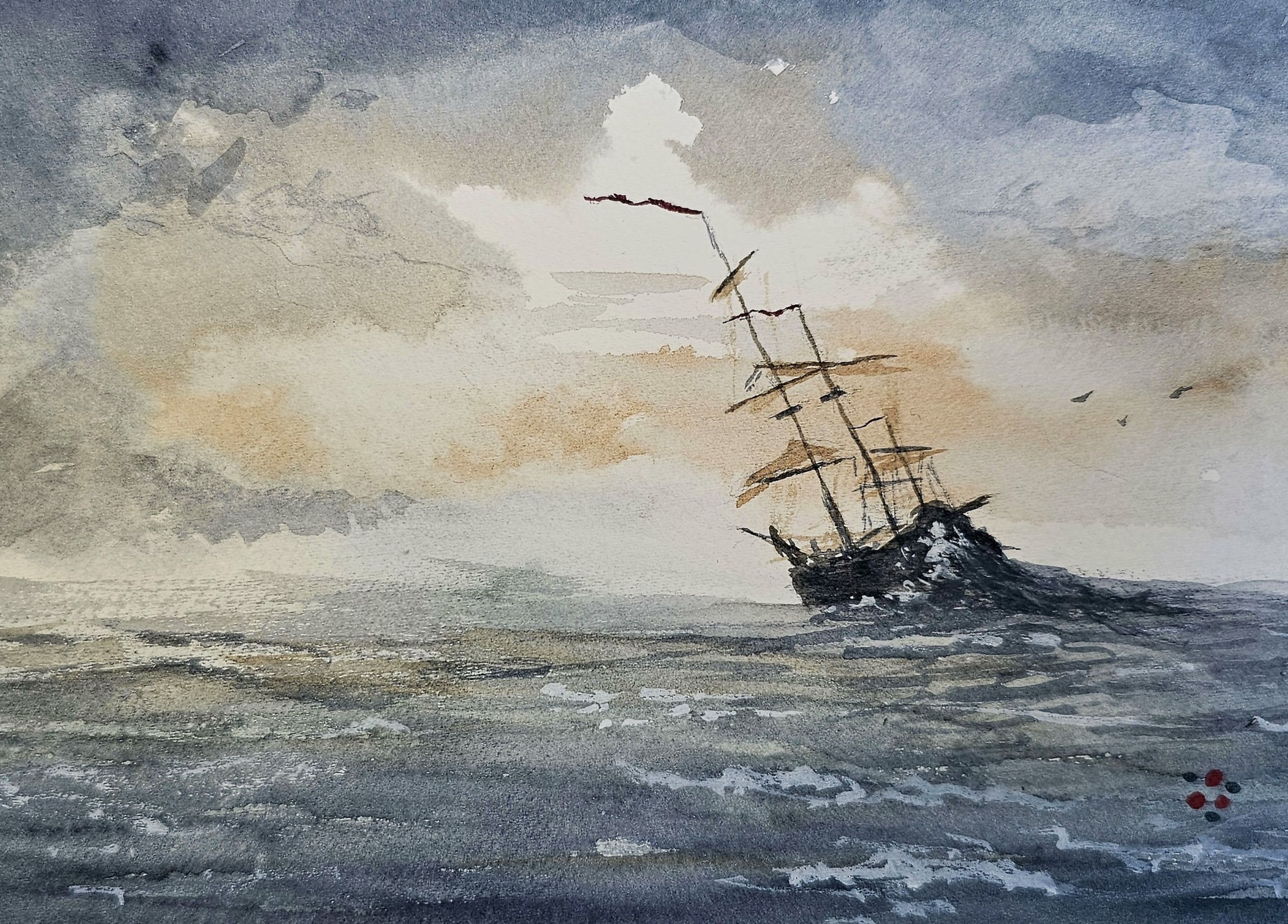 Ship out of storm