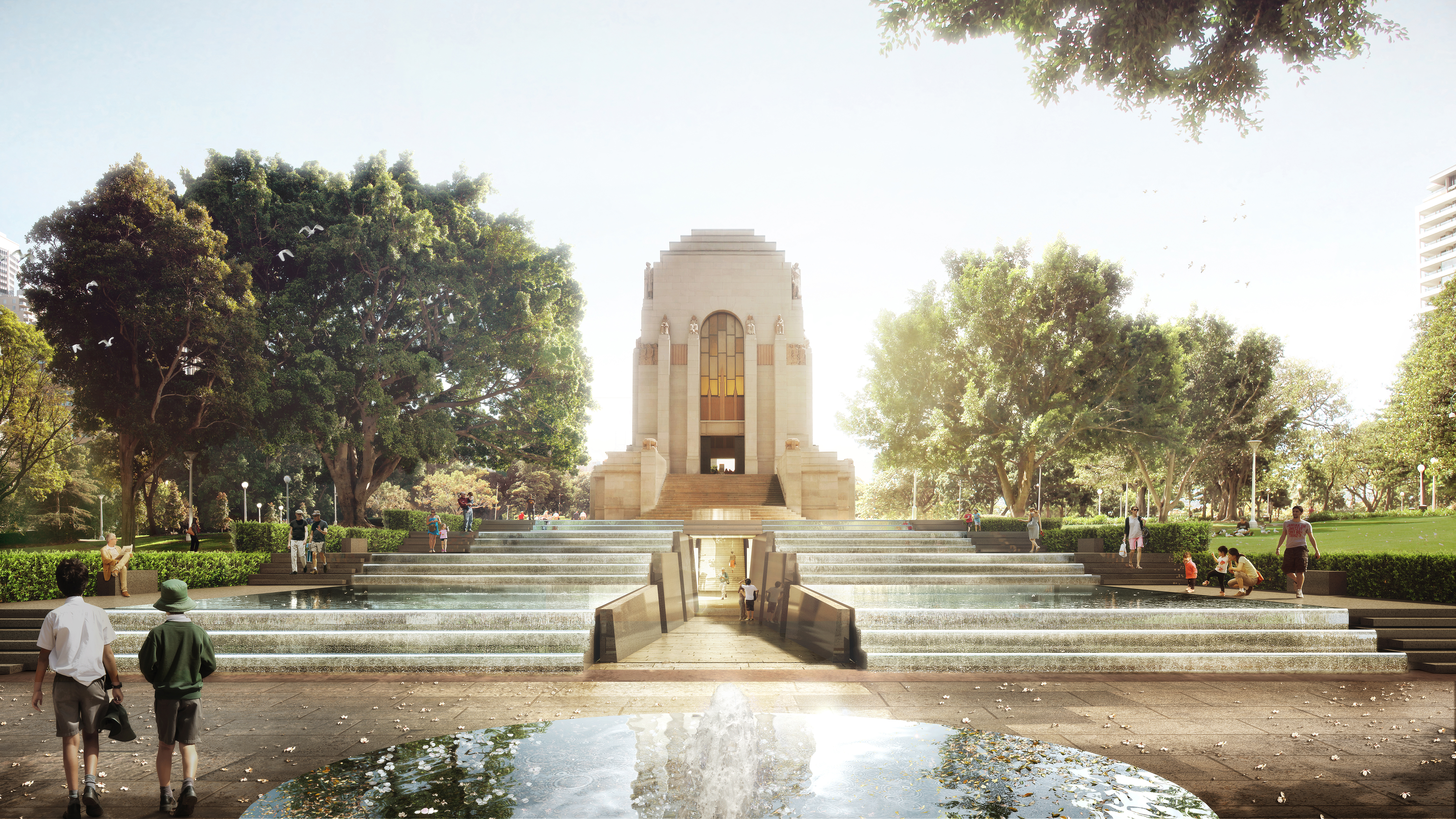 artist impression of anzac memorial centenary project architectural design
