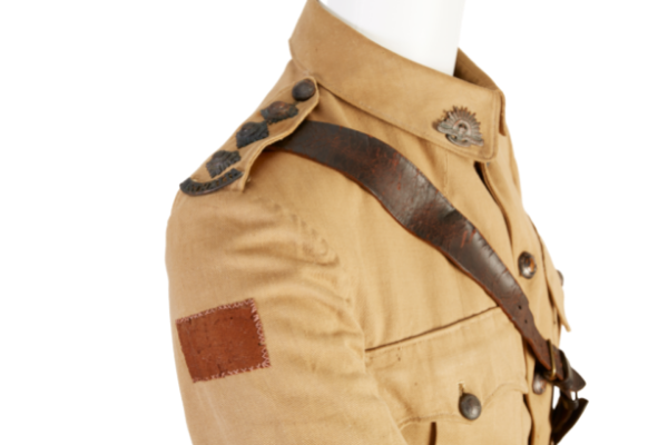 Detail of tunic belonging to Captain George Redfearn Hamilton, who served in the Australian Army Medical Corps. Detail of tunic belonging to Captain George Redfearn Hamilton, who served in the Australian Army Medical Corps.