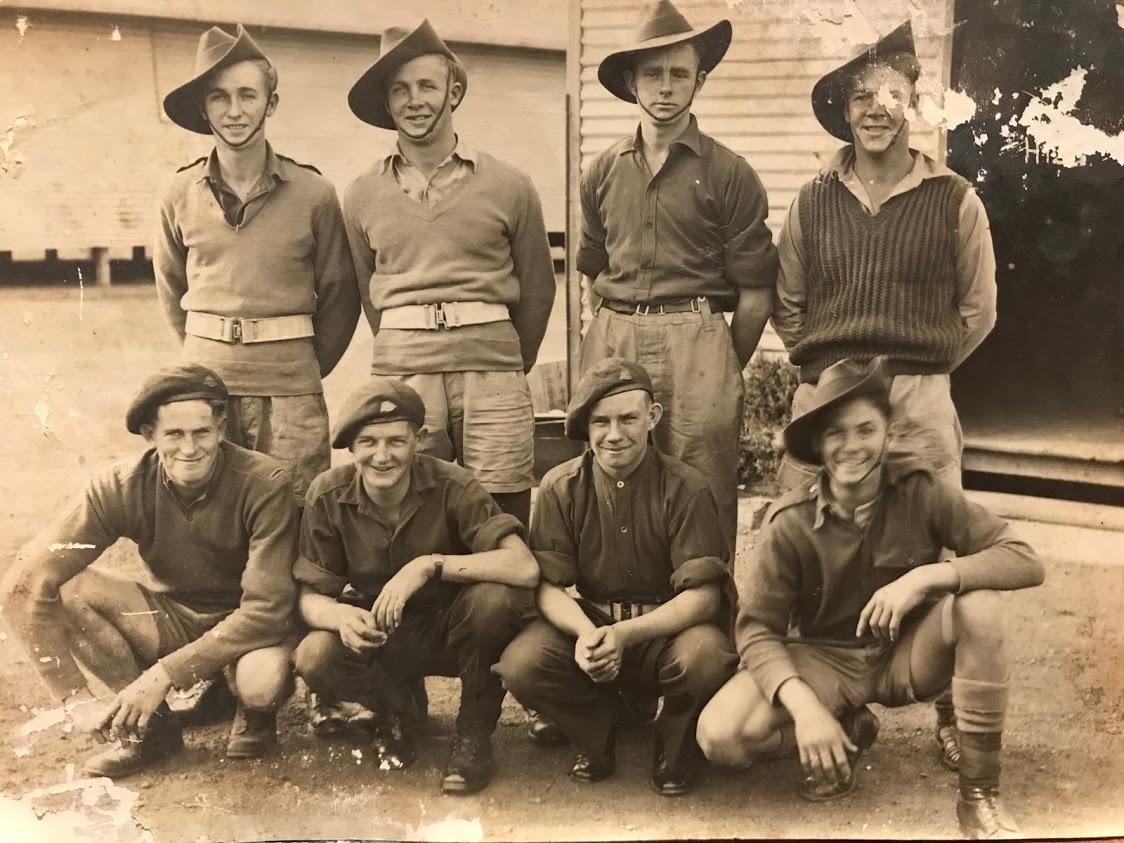 Photo of Henry Charles Haskew (bottom left), 2nd/9th Commando Squadron, 2nd Australian Imperial Force.