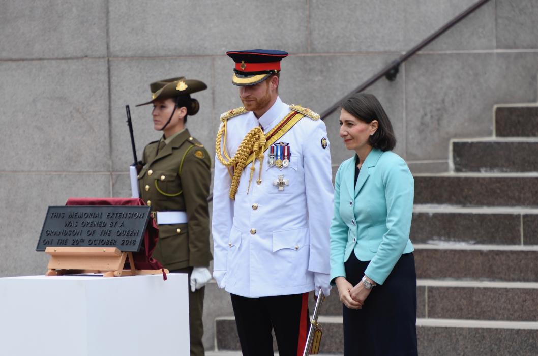 HRH Prince Henry, Duke of Sussex and the Premier of NSW after the unveiling of the plaque to mark the completion of the Centenary Extension 