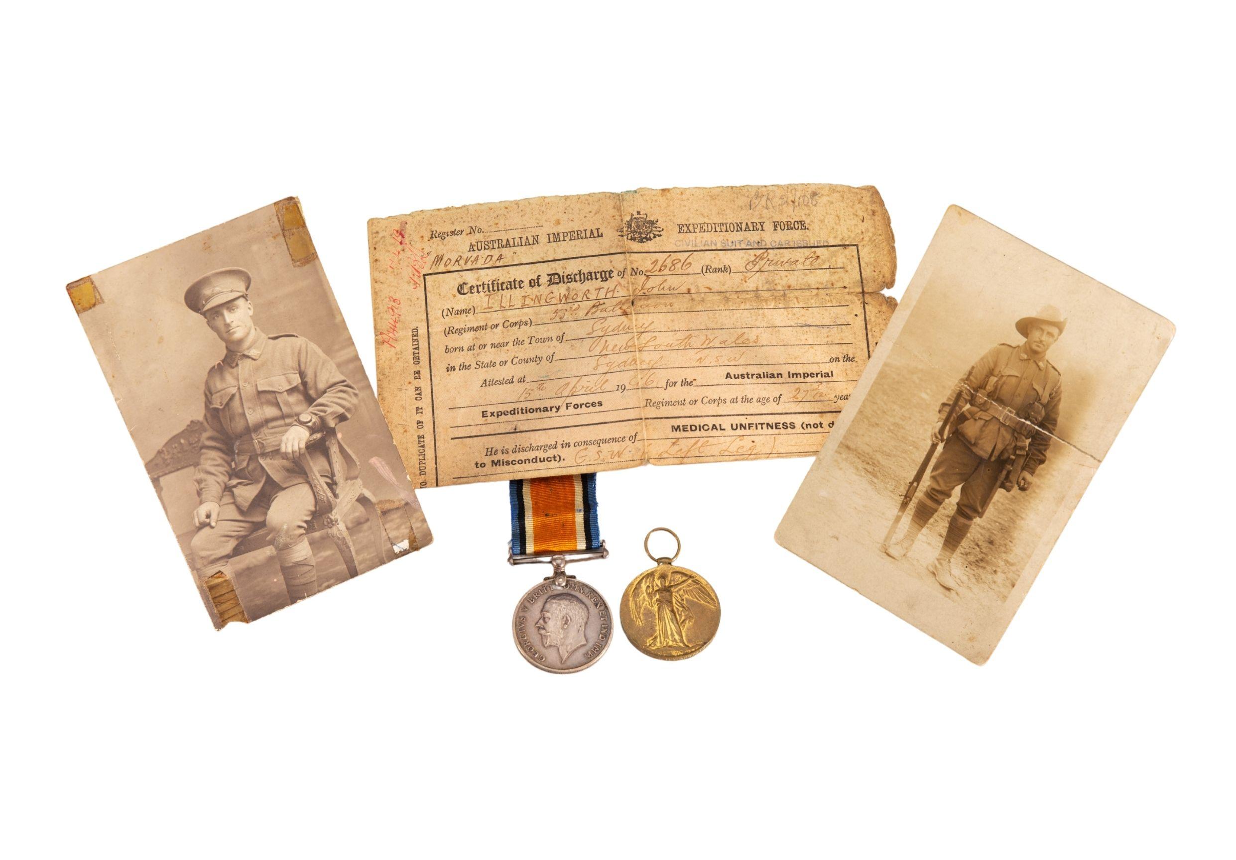 (Above) Collection relating to 2686 Pte John ‘Jack’ Illingworth, 53rd Battalion, AIF, 1916–1919 Collection relating to 2686 Pte John ‘Jack’ Illingworth, 53rd Battalion, AIF, 1916–1919