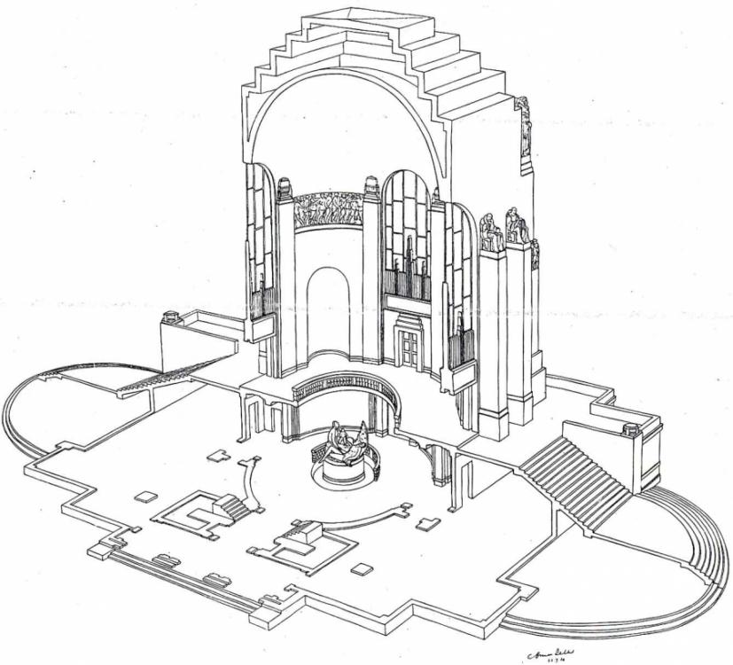 Dellit's “Isometric Sectional View” submitted with his entry  - Courtesy Mitchell Library, State Library of NSW