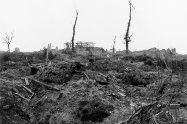 The devastation at Messines in Belgium, November 1917. AWM E01291.