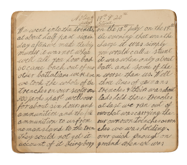 ‘It was simply murder’. Walter Eyles’s diary describing the carnage of the Battle of Fromelles on the 19 July 1916. The Walter Eyles Collection, 2018.22, Anzac Memorial Collection.