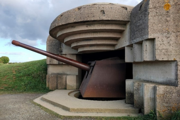A German coastal emplacement at Longues-sur-Mer, part of Hitler’s ‘Atlantic Wall’. (Photograph B Manera 2023)