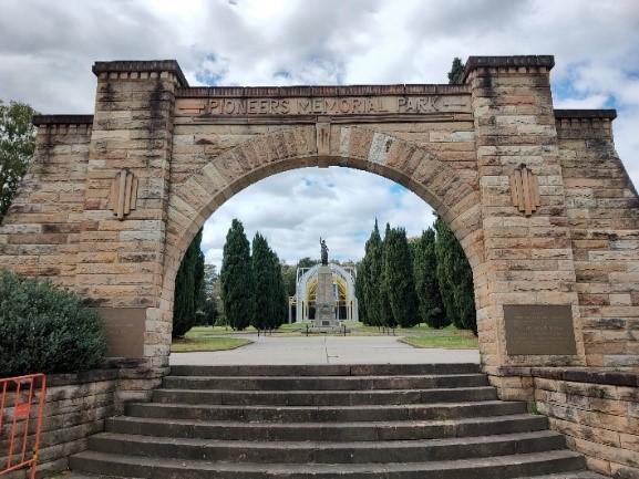 Photograph of the gates of the Pioneer Memorial Park, Balmain, by Brad Manera