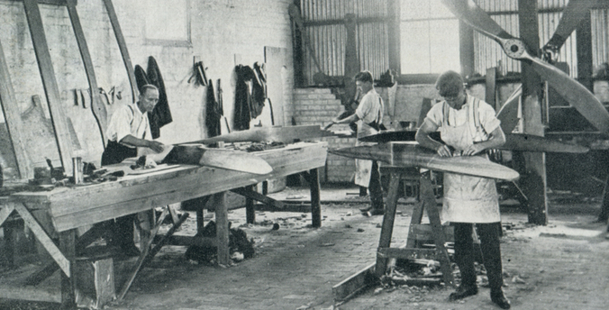  Interior of the Australian Aircraft and Engineering Company's factory on Botany Road, Mascot, c. 1920. Courtesy of Ballarat Heritage Services.