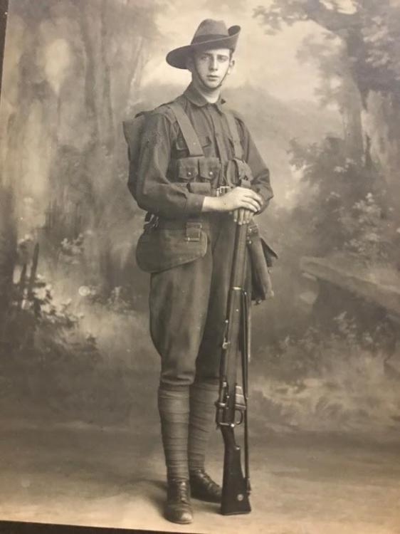 Photo of  Sgt George Haskew, 56th Battalion of the Australian Imperial Force, serving in the First World War.