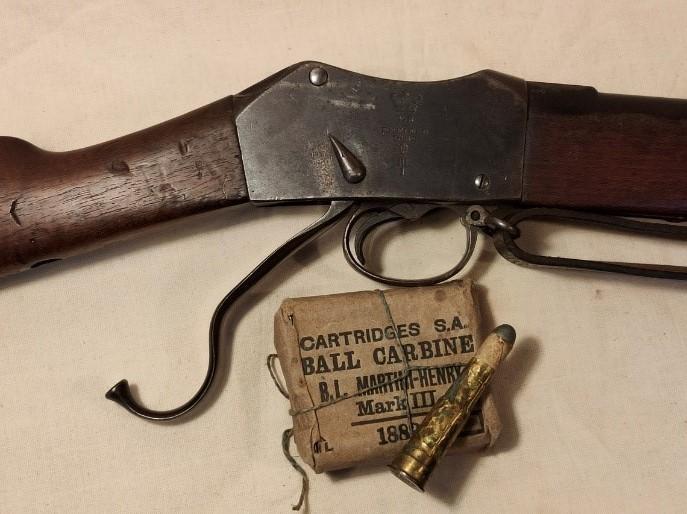 Action and bullets of a Martini Henry rifle of the type used by the soldiers of the 66th at Maiwand, until the cartridges ran out. Brad Manera Collection
