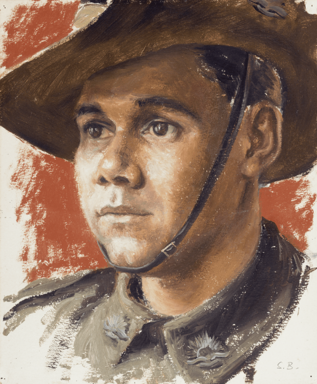 Official war artist Stella Bowen had Private David Harris sit for this portrait in London while he waited to return home (AWM Art 26277) Wounded by shrapnel in Crete in May 1941, Harris had suffered four years in German prison and labour camps before being liberated. He was released from Stalag VIII-B in Germany in May 1945, but it was two months before transport could be found. 
