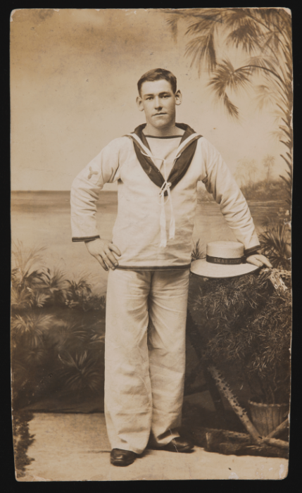 Stoker Stan Newton in uniform, c. 1914. Anzac Memorial Collection 464. 