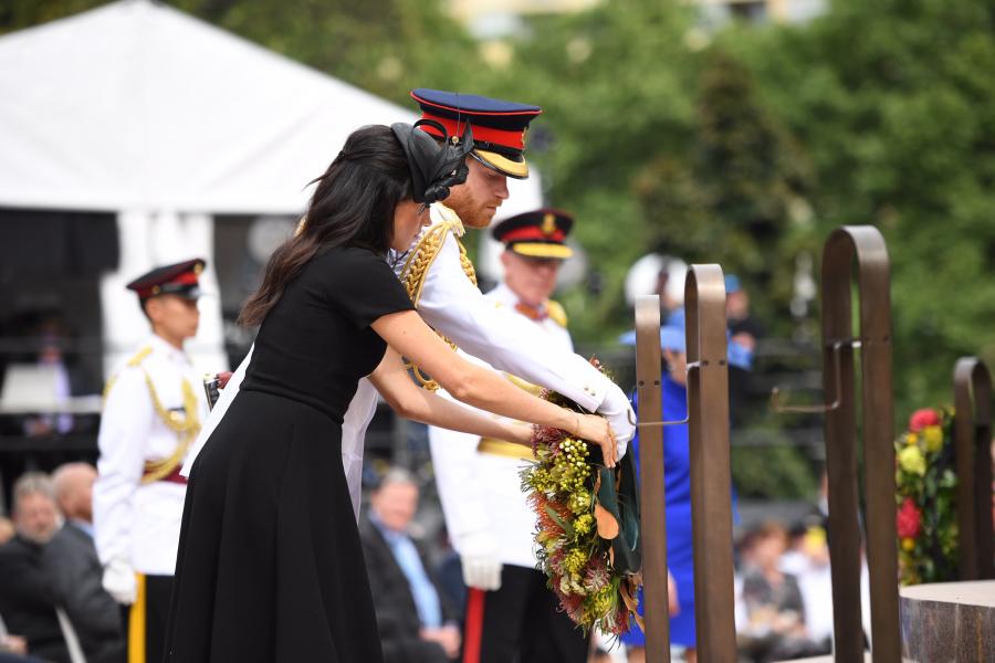 The Duke and Duchess lay their wreath