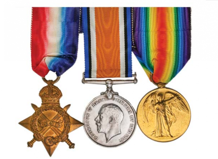Private Alfred Turner's medal trio.