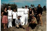 Dignitaries pose with soil collected from the old Dili World War II airfield in Dili, Timor Leste.