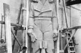 Otto Steen with the air force officer in clay. Courtesy Australian War Memorial