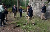 Governor David Hurley and school students collect soil at Scotts Post in Polygon Wood, Belgium.