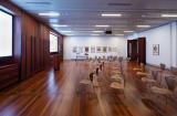 Interior view of the Anzac Memorial auditorium.