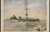 Cyril Bostock, ‘Boarding the Emden’, B&W photograph with highlights, c. 1914. Anzac Memorial Collection 705. Gift of the Limbless Sailors and Soldiers’ Association.