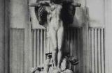 Crucifixion of Civilisation 1914, showing the intended scale next to Dellit’s amber windows.  (SUNNYBROOK PRESS, 1934)