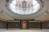 The original Memorial building can be seen through the open occulus of the Hall of Service. Directly below the occulus is a ring of brass plaques detailing sites of significance to NSW's miltary history.